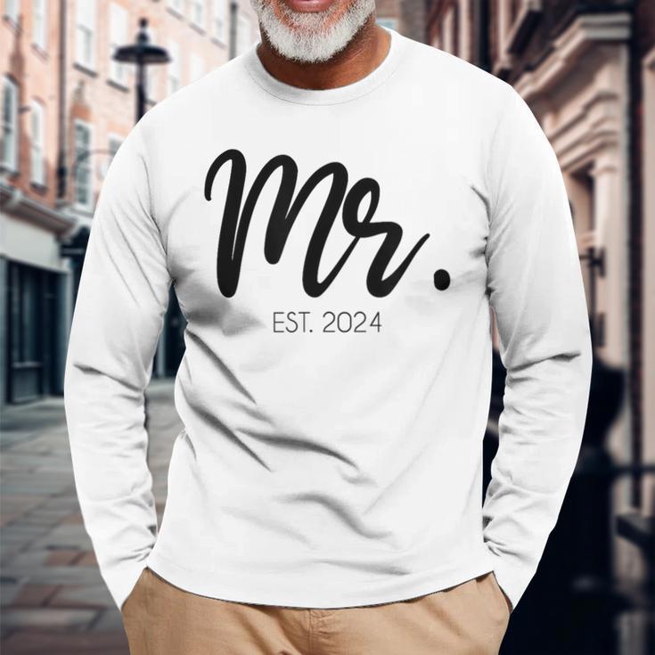 Wedding Mr Est 2024 Groom Langarmshirts Geschenke für alte Männer