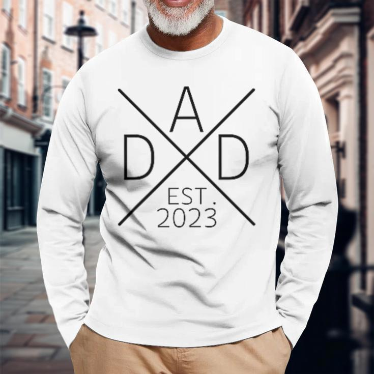Werdender Papa Est 2023 Dad 2023 Stolzer Papa 2023 Langarmshirts Geschenke für alte Männer