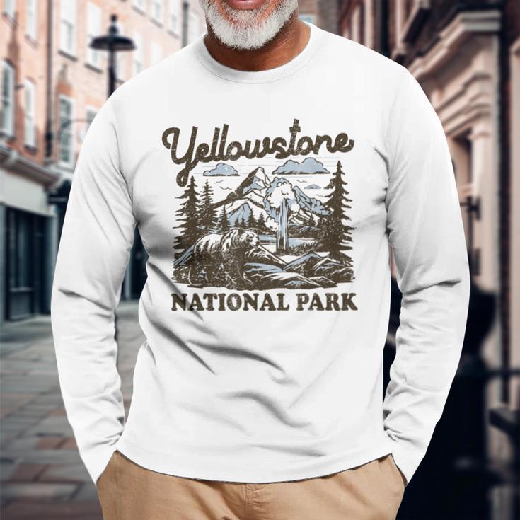 Yellowstone National Park Wyoming Long Sleeve T-Shirt Gifts for Old Men