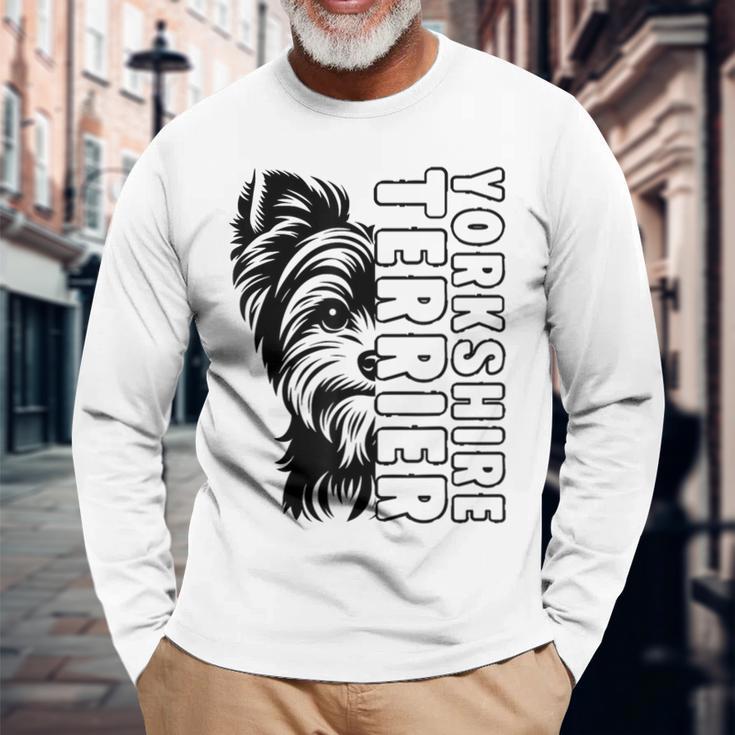 Yorkshire Terrier Hund Herrchen Frauchen Hunde Langarmshirts Geschenke für alte Männer