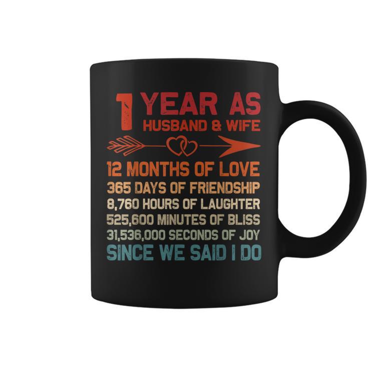 1 Year As Husband & Wife 1St Anniversary For Couple Coffee Mug