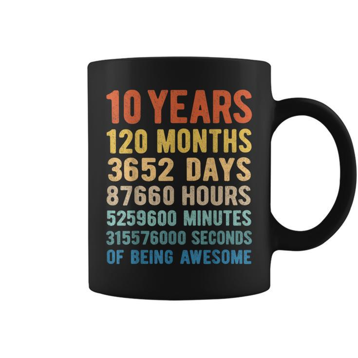 10 Years Old 10Th Birthday Vintage Retro T 120 Months Coffee Mug