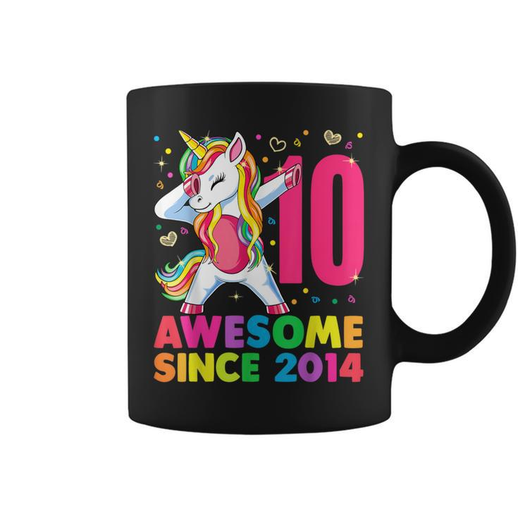 10 Years Old Unicorn Dabbing 10Th Birthday Girl Party Coffee Mug
