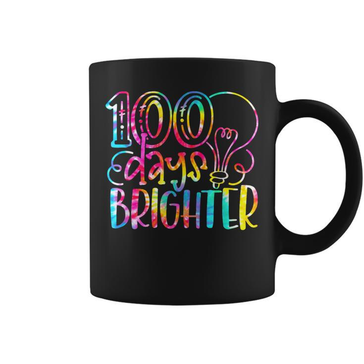 100 Days Brighter Student Happy 100Th Day Of School Tie Dye Coffee Mug