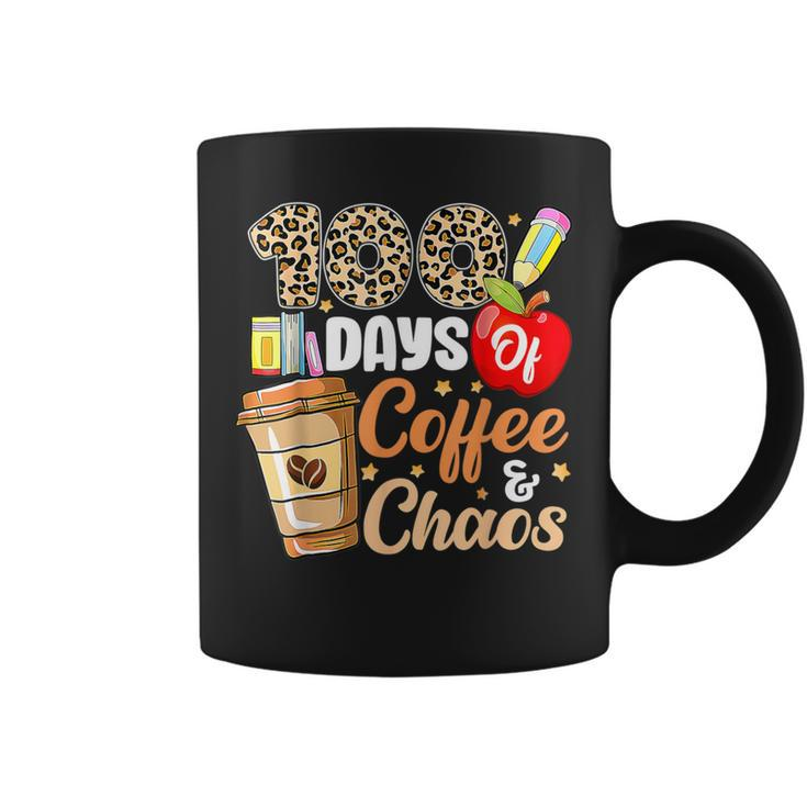 100 Days Of Coffee & Chaos 100Th Day Of School Teacher Kid Coffee Mug