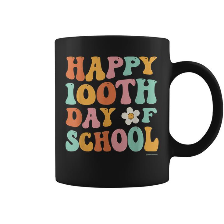 100 Days Of School For Teacher Student Retro Vintage Groovy Coffee Mug