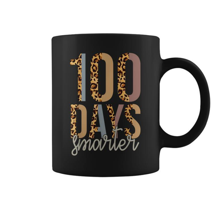 100 Days Smarter Happy 100Th Day Of School Leopard Print Coffee Mug