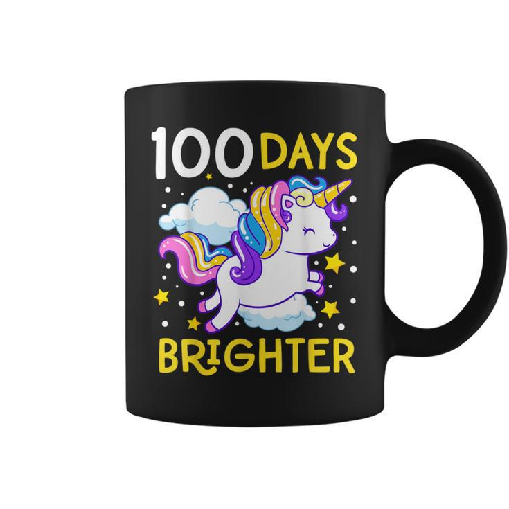 100Th Day Of School Unicorn 100 Days Brighter Kindergarten Coffee Mug