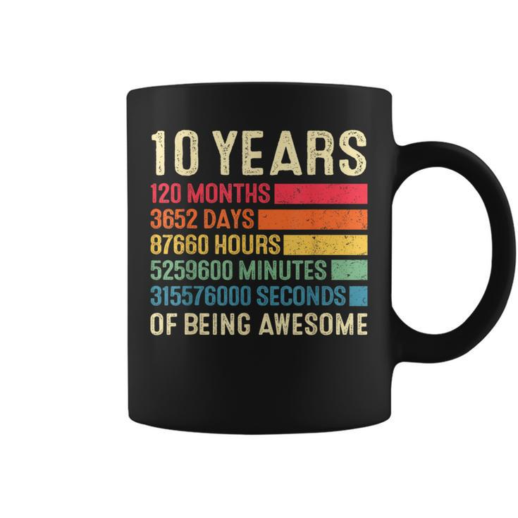 10Th Birthday 10 Years 120 Months Of Being Awesome Vintage Coffee Mug