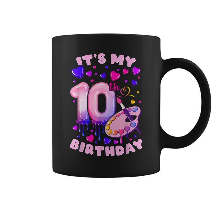 10Th Birthday Girl 10 Years Painting Art Number 10 Coffee Mug