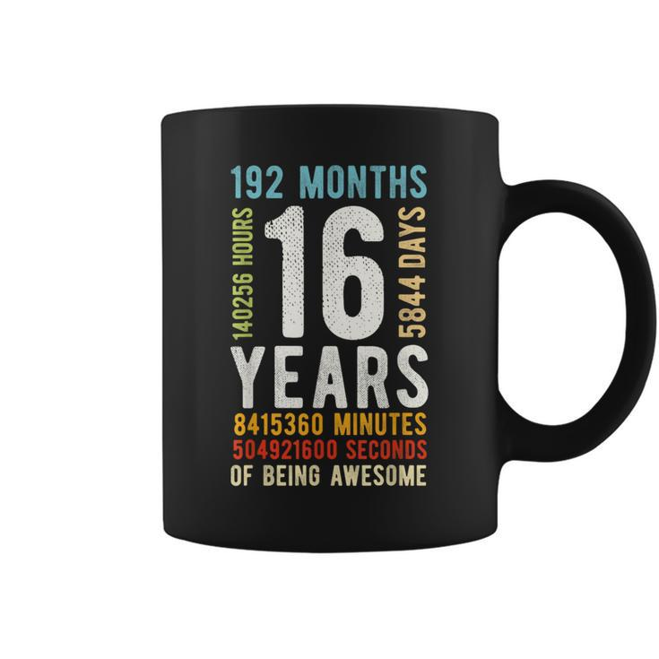 16Th Birthday 16 Years Old Vintage Retro 192 Months Coffee Mug