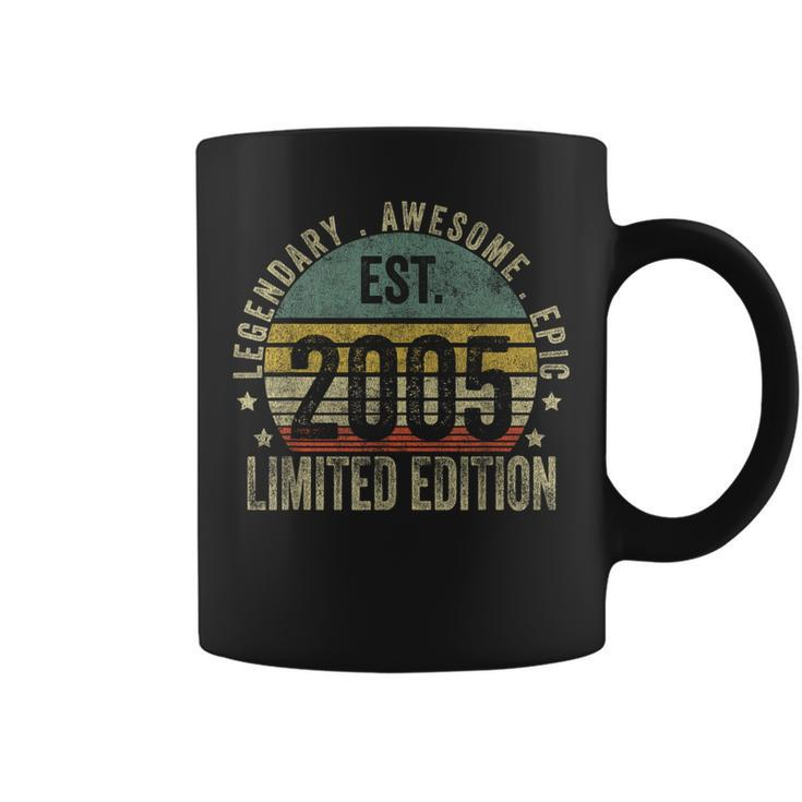 18Th Birthday Vintage 18 Year Old Est 2005 Limited Edition Coffee Mug