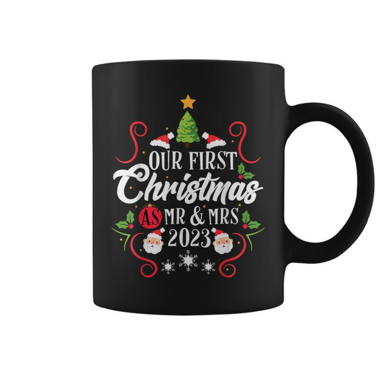 1St First Christmas As Mr And Mrs 2023 Couples Pajamas Coffee Mug