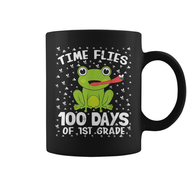1St Grade 100 Days School Boys Girls Frog Time Flies Fly Kid Coffee Mug