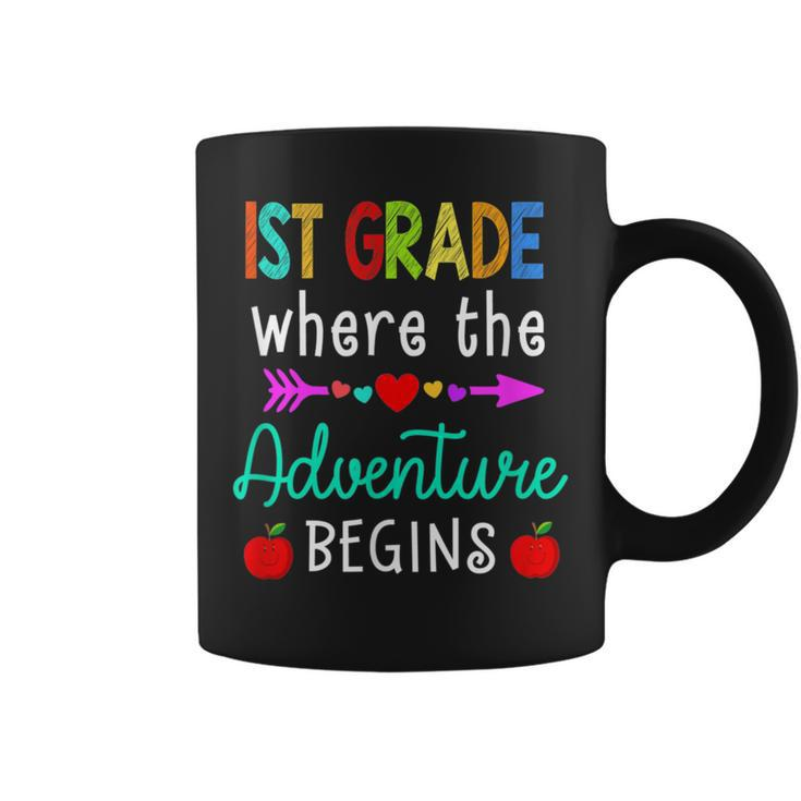 1St Grade Where The Adventure Begins Kinder Teacher Coffee Mug