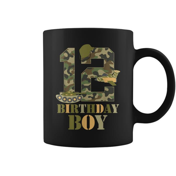 1Th Birthday Military Themed Camo Boys 12 Years Old Soldier Coffee Mug