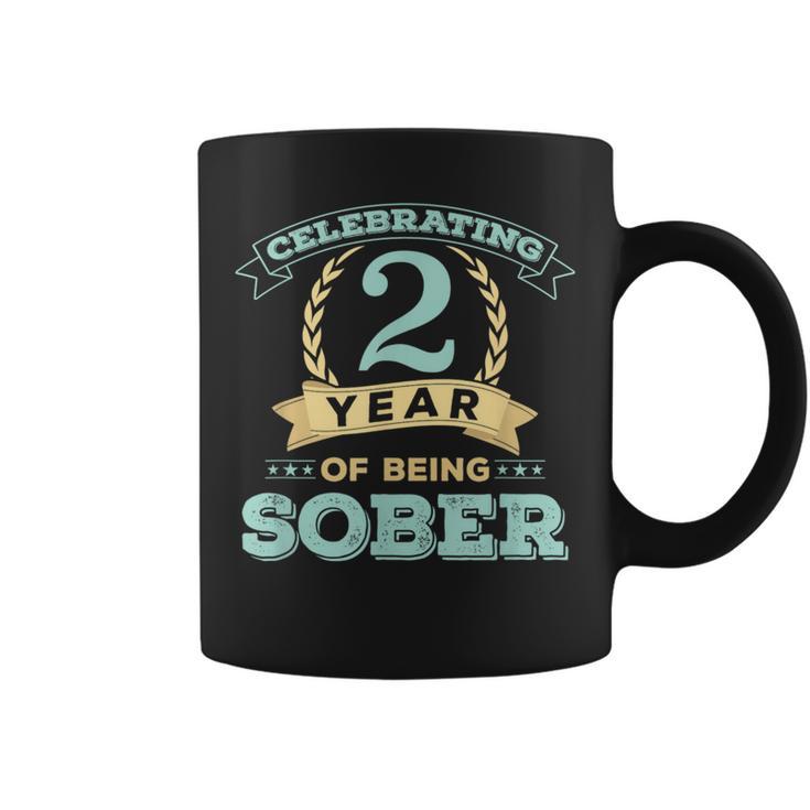 2 Year Sober Sobriety Anniversary Recovery Men Coffee Mug