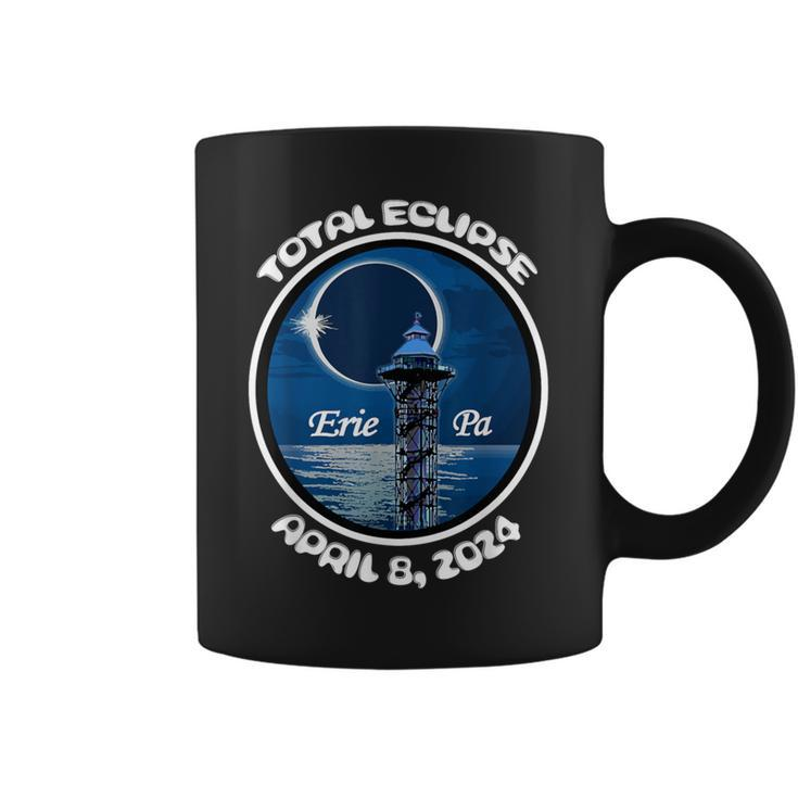 2024 Eclipse Erie Pa Tower Lake Ere April Path Of Totality Coffee Mug