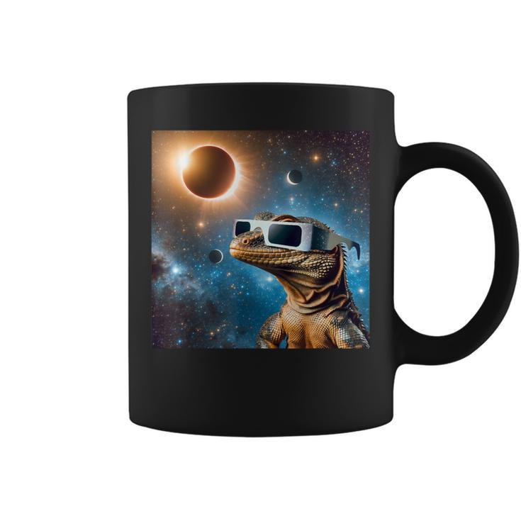 2024 Solar Eclipse Lizard Wearing Glasses Totality Coffee Mug