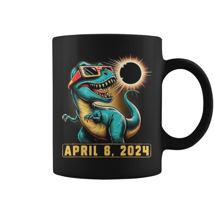 2024 Solar Eclipse T-Rex Wearing Solar Eclipse Glasses Coffee Mug