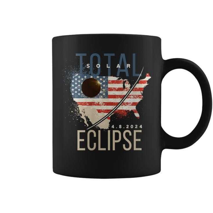 2024 Solar EclipseTotal Solar Eclipse Path American Flag Coffee Mug