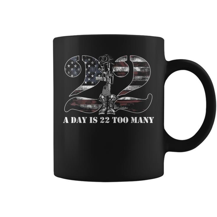 22 Day Is 22 Too Many Help Veterans Veteran Lives Matter Coffee Mug