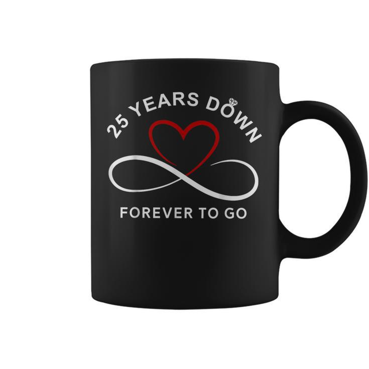 25 Years Down Forever To Go Couple 25Th Wedding Anniversary Coffee Mug