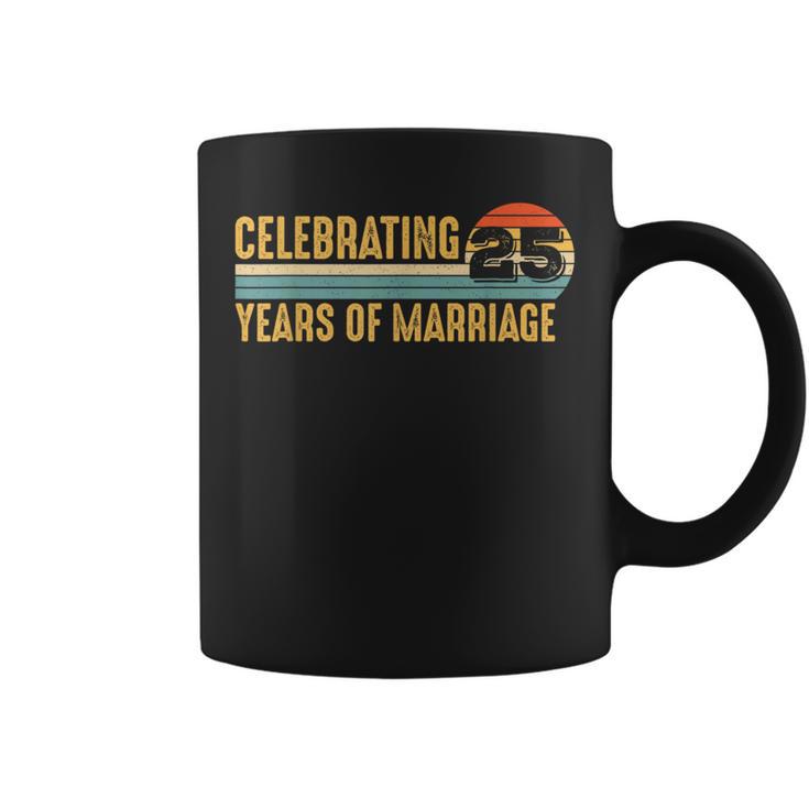 25 Years Marriage Married Couple 25Th Wedding Anniversary Coffee Mug