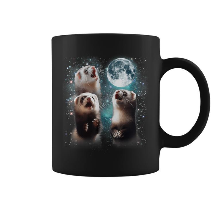 3 Ferret Moon Howling Ferret Head For Men Women Kid Coffee Mug