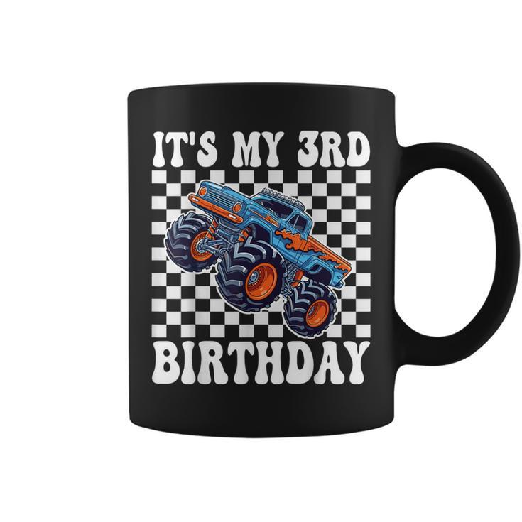 3 Years Old Boy Girl It's My 3Rd Birthday Boys Monster Truck Coffee Mug