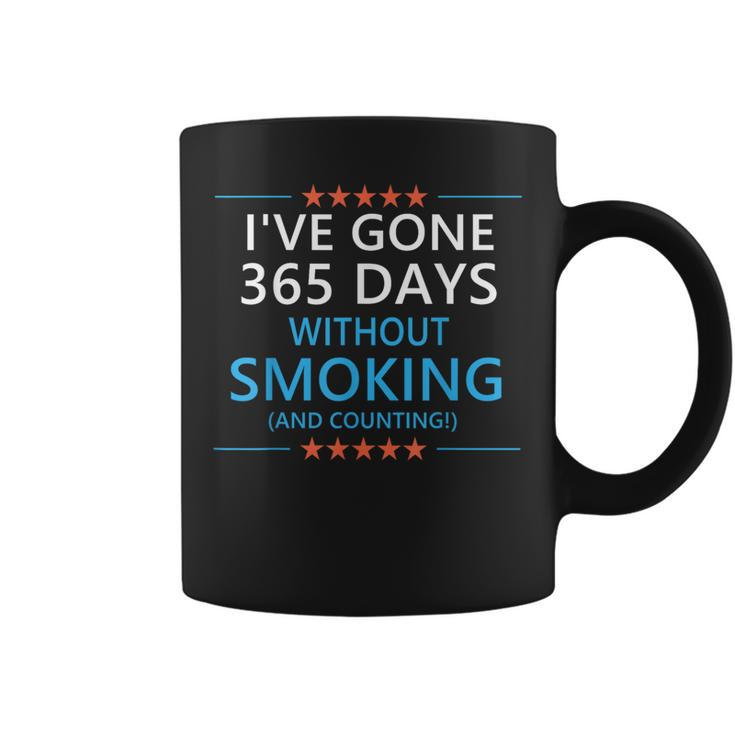 365 Days Without Smoking 1 Year Smoke Free Anniversary Coffee Mug