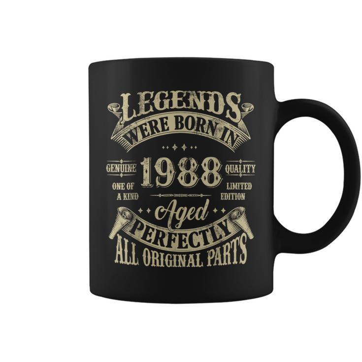 36Th Birthday 36 Years Old Vintage Legends Born In 1988 Coffee Mug