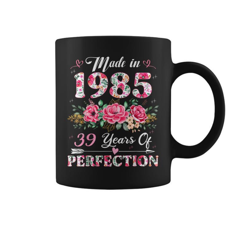 39 Year Old Made In 1985 Floral 39Th Birthday Women Coffee Mug