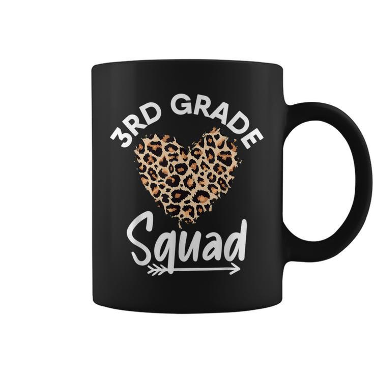 3Rd Grade Squad Teacher Cheetah Back To School Leopard Heart Coffee Mug