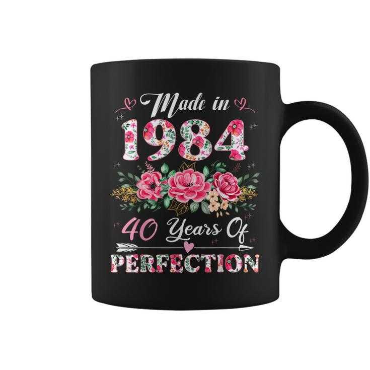 40 Year Old Made In 1984 Floral 40Th Birthday Women Coffee Mug