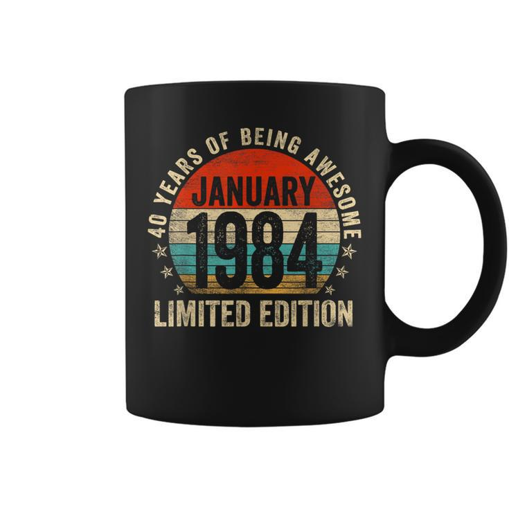 40 Years Old Vintage January 1984 40Th Birthday Retro Coffee Mug