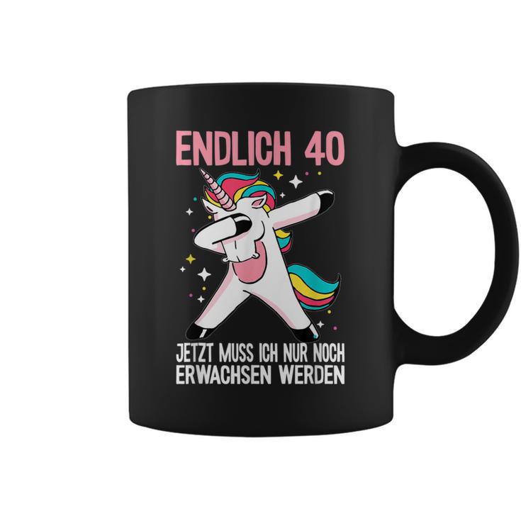 40Geburtstag 40 Jahre Einhorn Damen Herren Birthday Black S Tassen