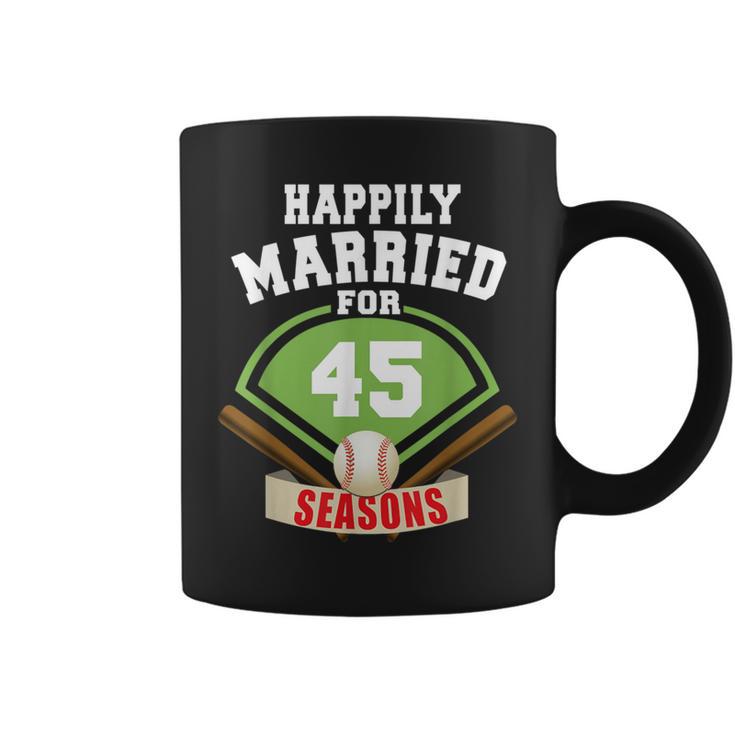 45Th Wedding Anniversary Baseball Couple Coffee Mug