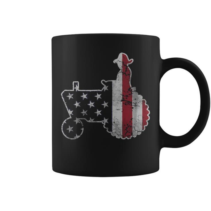 4Th Of July American Flag Tractor Usa Independence Day Coffee Mug
