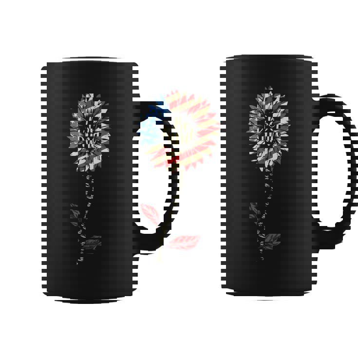 4Th Of July Be Kind Sunflower Red White And Blue Coffee Mug