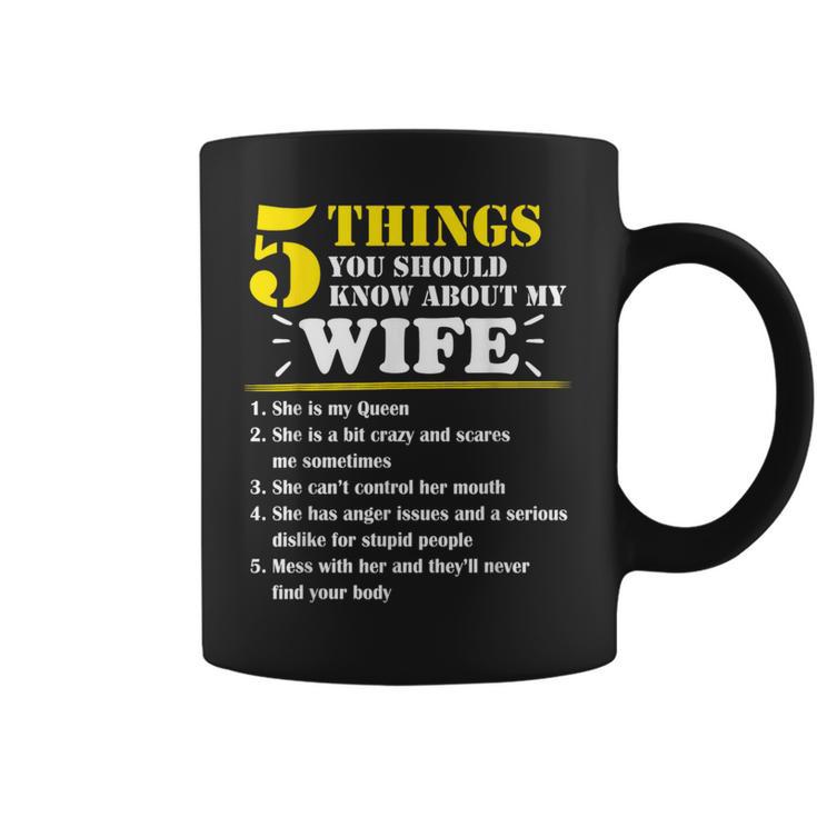 5 Things About My Wife Husband Coffee Mug