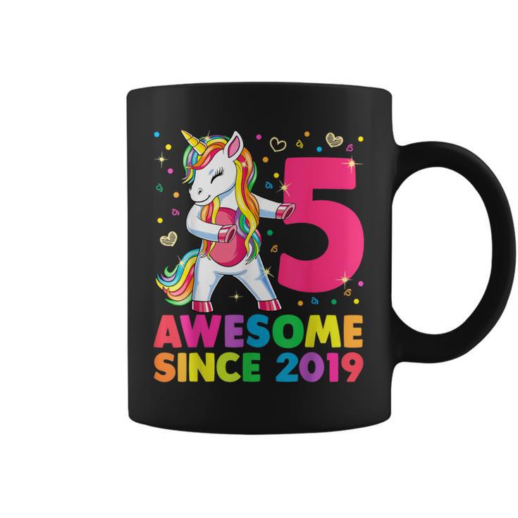 5 Years Old Unicorn Flossing 5Th Birthday Girl Unicorn Party Coffee Mug