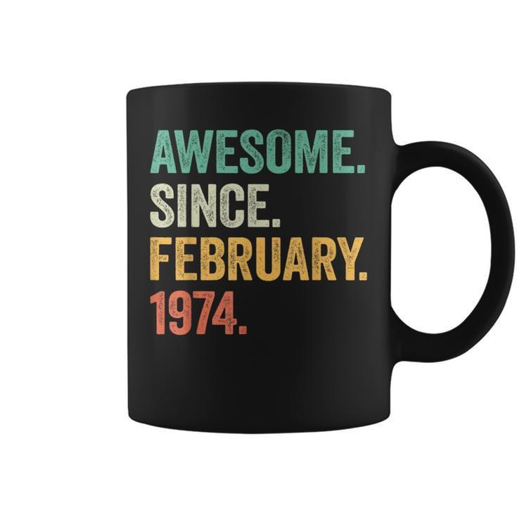 50 Year Old Awesome Since February 1974 50Th Birthday Coffee Mug