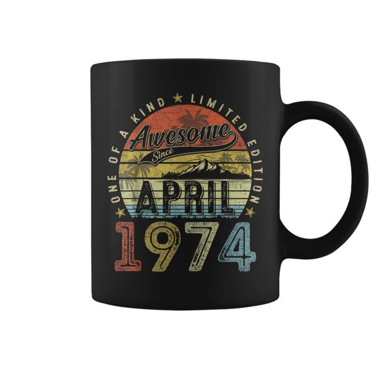 50 Year Old Vintage April 1974 50Th Birthday Women Coffee Mug