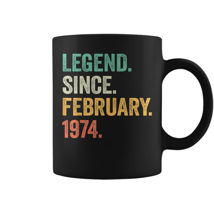 50 Years Old 50Th Birthday Legend Since February 1974 Coffee Mug