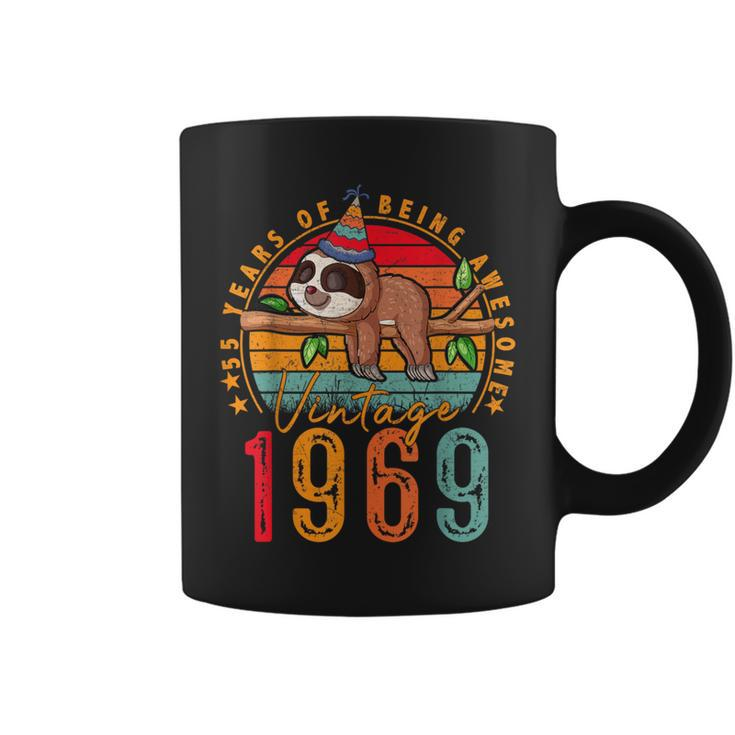 55 Years Old Sloth Lover Vintage 1969 55Th Birthday Coffee Mug