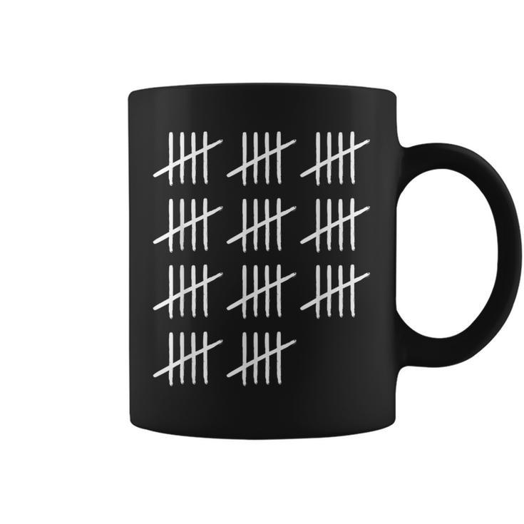 55 Years Old Tally Marks 55Th Birthday Coffee Mug