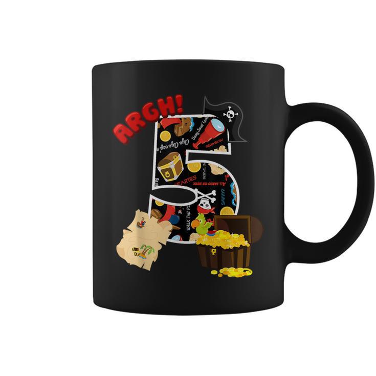 5Th Birthday Pirate 5 Years Old Pirate Treasure Bday Party Coffee Mug