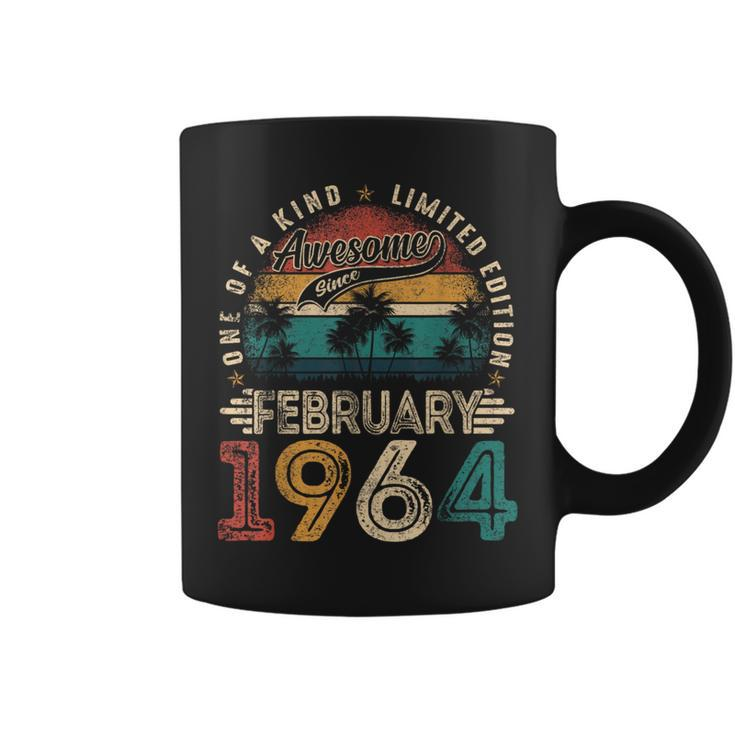 60 Years Old Vintage February 1964 60Th Birthday Men Coffee Mug