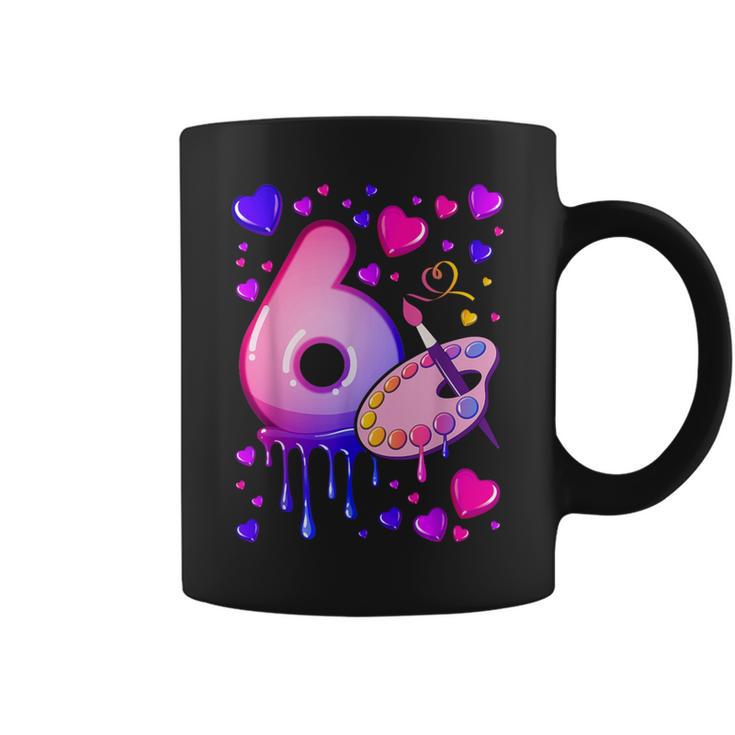 6Th Birthday Girl 6 Years Painting Art Number 6 Coffee Mug